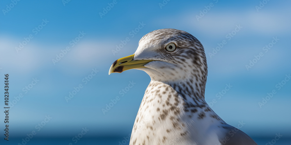 Seagull posing with blue sky background Seagull posing with blue sky background