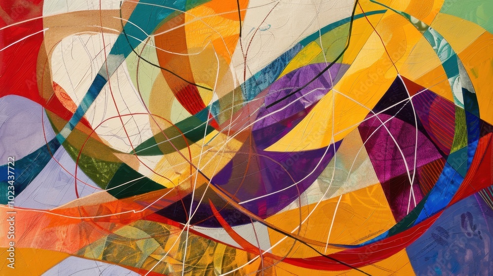 Fototapeta premium Vibrant Abstract Colorful Art with Dynamic Shapes