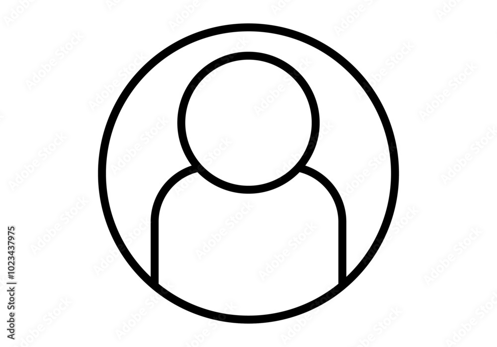 Icono negro de perfil de usuario en fondo blanco