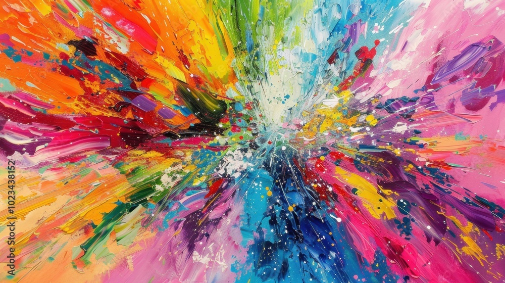 Colorful Abstract Explosion of Paint on Canvas Colorful Abstract Explosion of Paint on Canvas