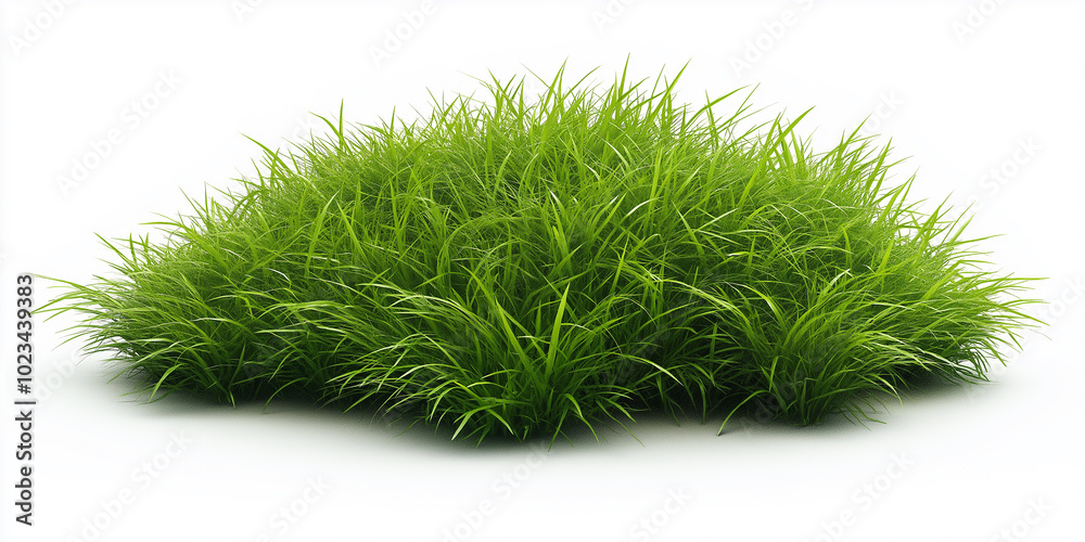 Fototapeta premium Perfect green grass growing isolated on white background