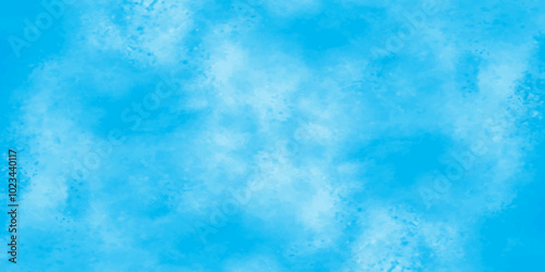Vector blue watercolor art background with white clouds and blue sky. Light sky blue shades watercolor background. Sky Nature Landscape Background. sky background with white fluffy clouds. panorama.