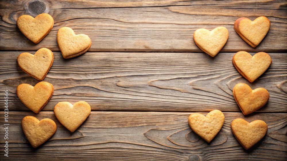 hearts cookies on wooden background hearts cookies on wooden background