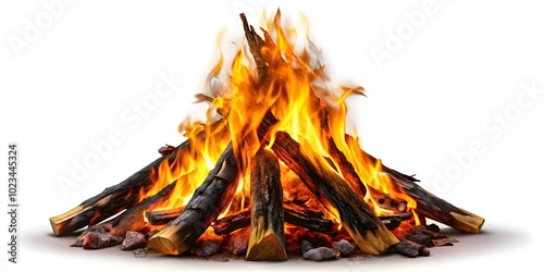 enchanting fire pit flames displayed against a white backdrop