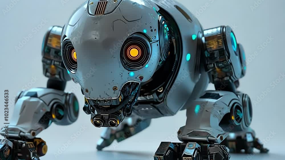 futuristic robot dog. Created with Generative AI. futuristic robot dog. Created with Generative AI.