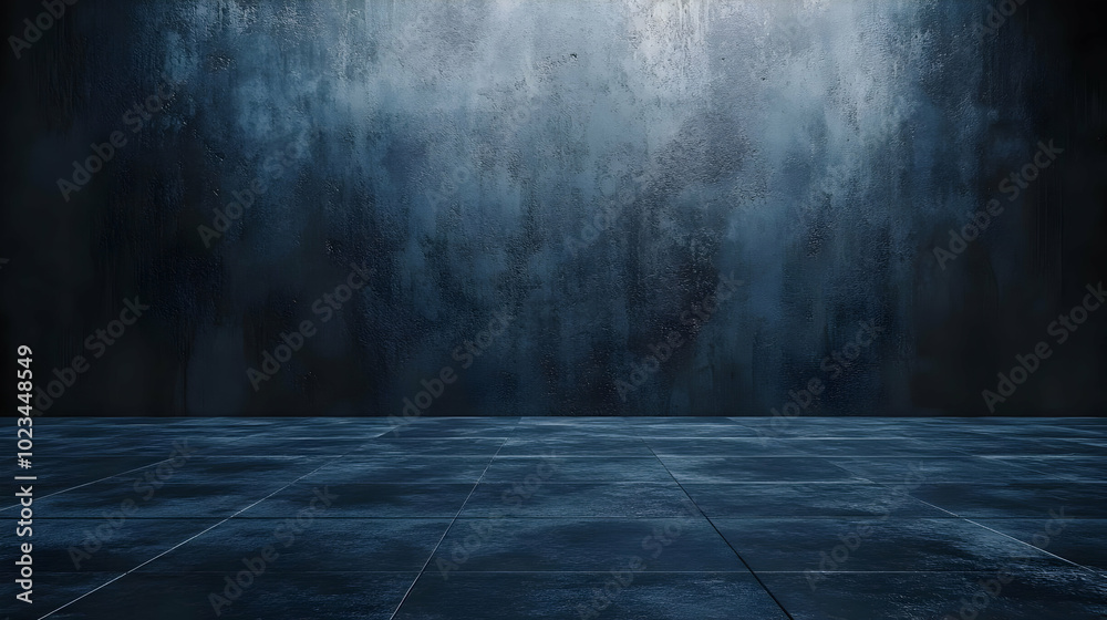 Dark Blue Concrete Wall and Floor Background Dark Blue Concrete Wall and Floor Background
