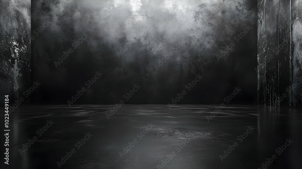Dark Concrete Room 3D Illustration Background