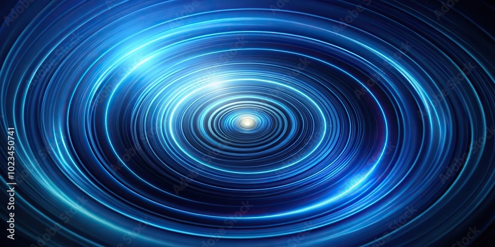 High angle abstract background with spiral lights in dark blue monochrome color High angle abstract background with spiral lights in dark blue monochrome color