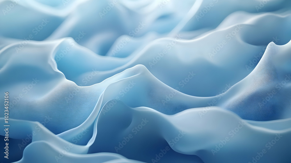 Obraz premium Abstract Blue Wavy 3D Background