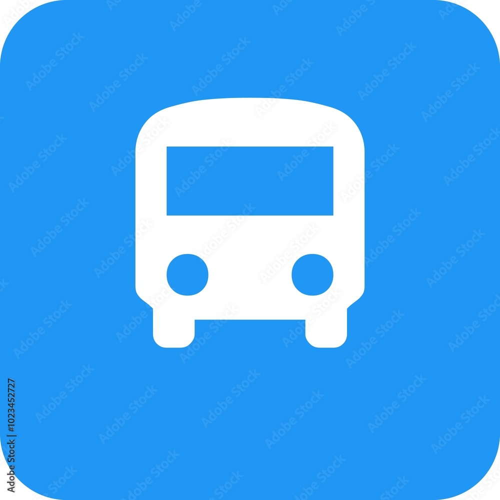 bus icon on square internet button bus icon on square internet button