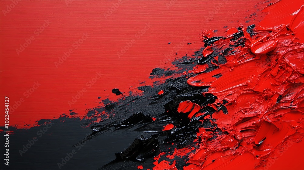 Vibrant abstract artwork featuring dynamic red and black colors, showcasing rich texture and visual depth for creative projects. Vibrant abstract artwork featuring dynamic red and black colors, showcasing rich texture and visual depth for creative projects.