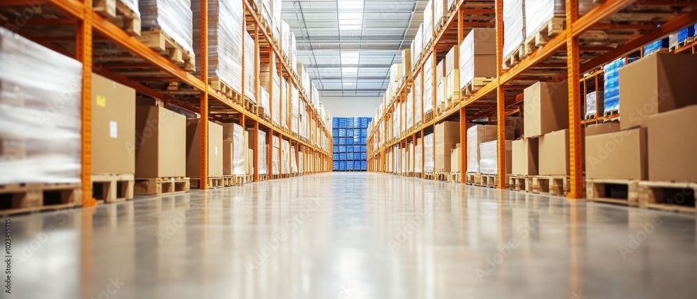 Modern Small Scale Warehouse Interior with High Density Storage Modern Small Scale Warehouse Interior with High Density Storage