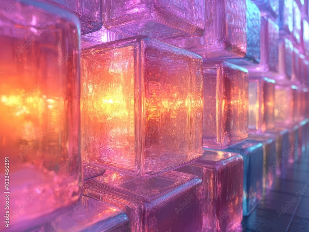 abstract 3d wallpaper featuring glass squares illuminated with colorful light emitters, creating an iridescent holographic gradient that mesmerizes and captivates the viewer abstract 3d wallpaper featuring glass squares illuminated with colorful light emitters, creating an iridescent holographic gradient that mesmerizes and captivates the viewer