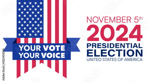 Free Download November 5th 2024 Presidential Election USA with American Flag - GFXLoad