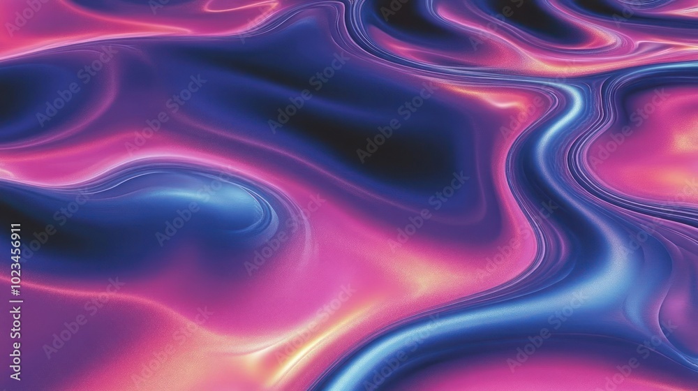Obraz premium A vibrant, fluid abstract design featuring swirling patterns in pink and blue hues.
