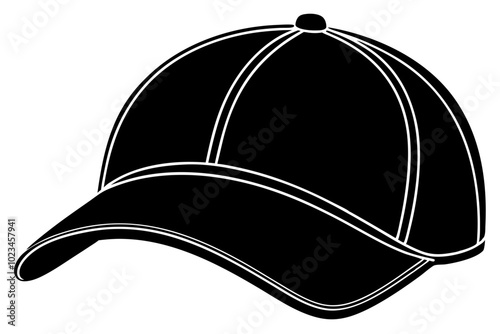 a plain baseball cap silhouette vetor