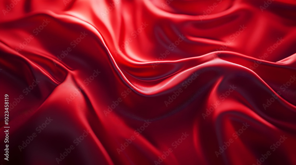 Obraz premium Red Fabric Abstract Background - Abstract Silk Texture