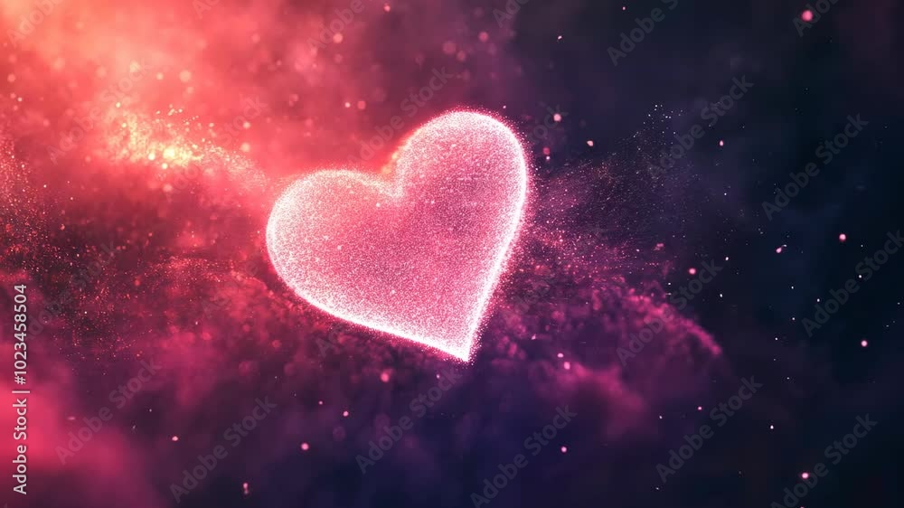 Sparkling Heart in Cosmic Nebula Sparkling Heart in Cosmic Nebula
