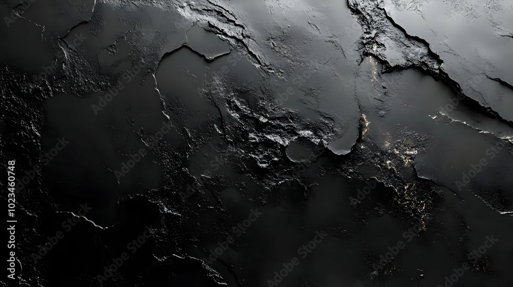Black 3D Abstract Background with Cracks and Texture Black 3D Abstract Background with Cracks and Texture