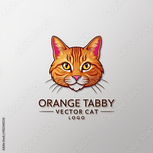 Adorable Orange Tabby Cat Logo Design