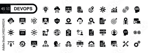 DevOps  web icon vector illustration concept for software engineering and development. 