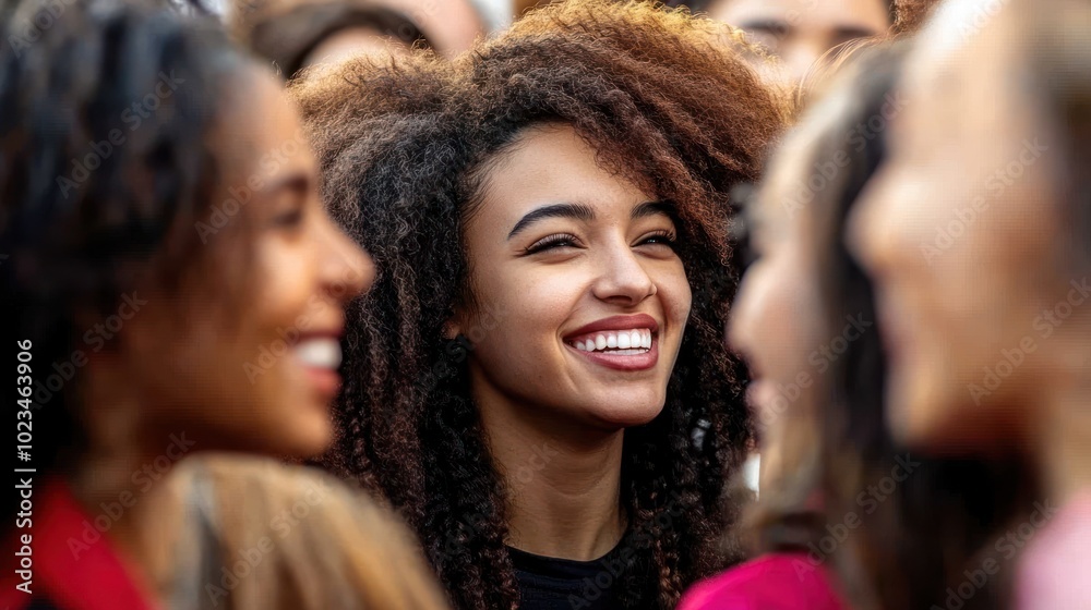 Fototapeta premium Smiling Women in Crowd