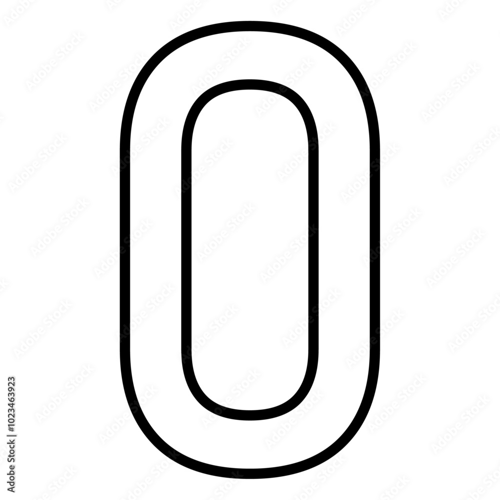 Simple outline of the number zero in vector format. Simple outline of the number zero in vector format.