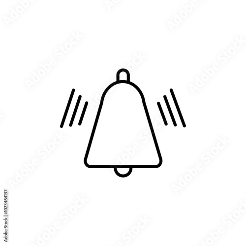 Simple outline of a bell symbol, often used for notifications.