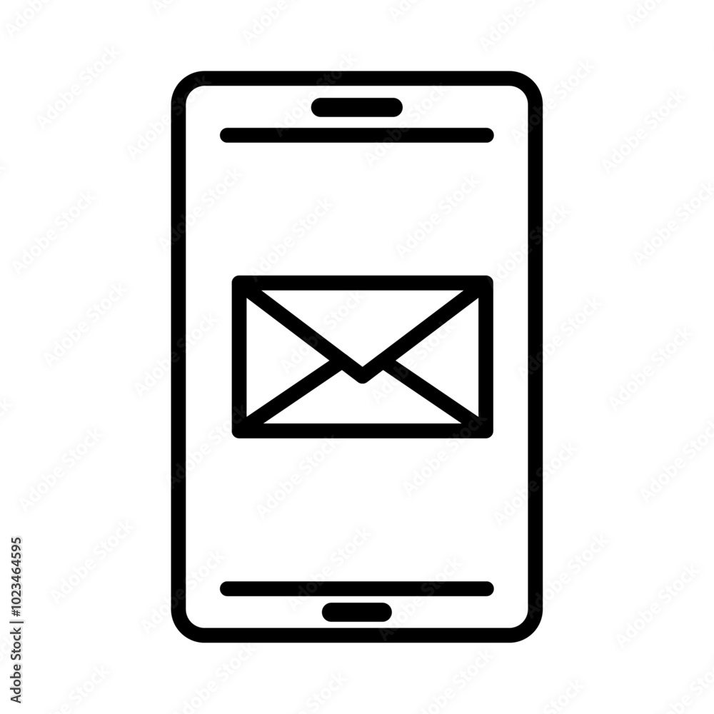An email or digital message icon, used to signify electronic communication or inbox notifications. An email or digital message icon, used to signify electronic communication or inbox notifications.
