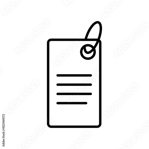 A tag-like icon representing descriptions or labels, ideal for categorization or content labeling.