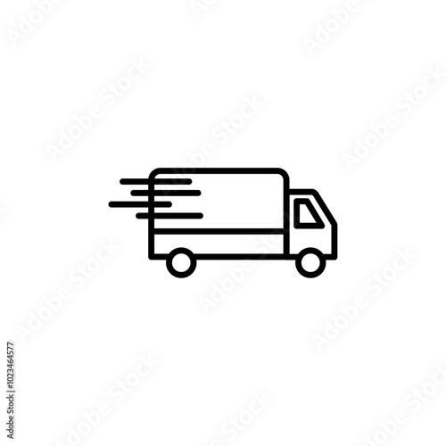 A truck icon symbolizing the concept of shipping or package delivery, often used in logistics and e-commerce contexts. photo