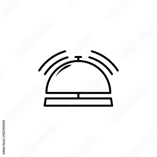 A desk bell icon, commonly used in hotel or customer service-related visuals, representing attention or service requests.