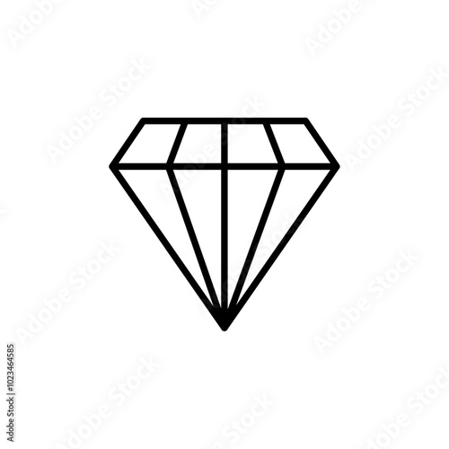 An outlined diamond icon representing luxury, wealth, or jewelry, often associated with finance or high-value items.