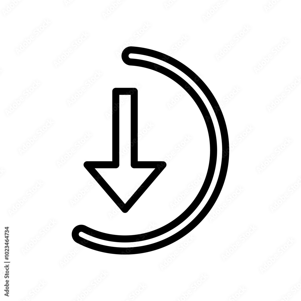 Icon representing the process of downloading or file transfer. Icon representing the process of downloading or file transfer.