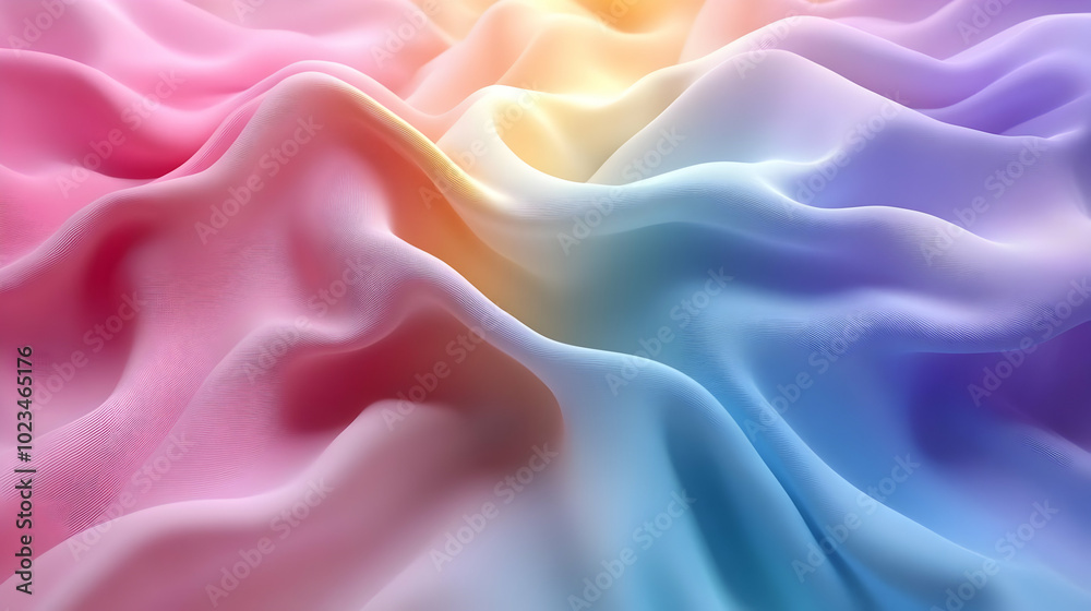 Obraz premium Abstract 3D Background with Wavy Texture and Pastel Colors
