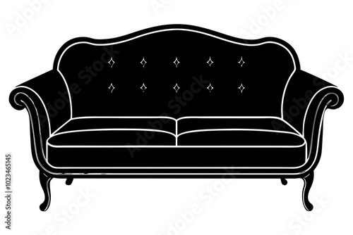 Sofa | vector silhouette illustration on white background