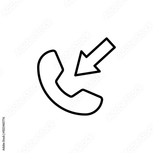 An icon of a phone symbolizing an incoming call or communication alert.