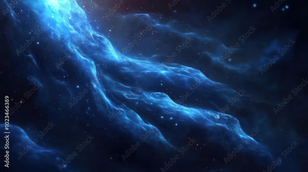 Obraz premium Abstract depiction of cosmic clouds and starry space, evoking a sense of wonder.