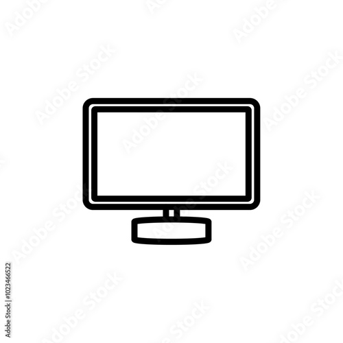 An icon of a computer monitor, representing technology, screens, or workstations, commonly seen in tech or business-related visuals.