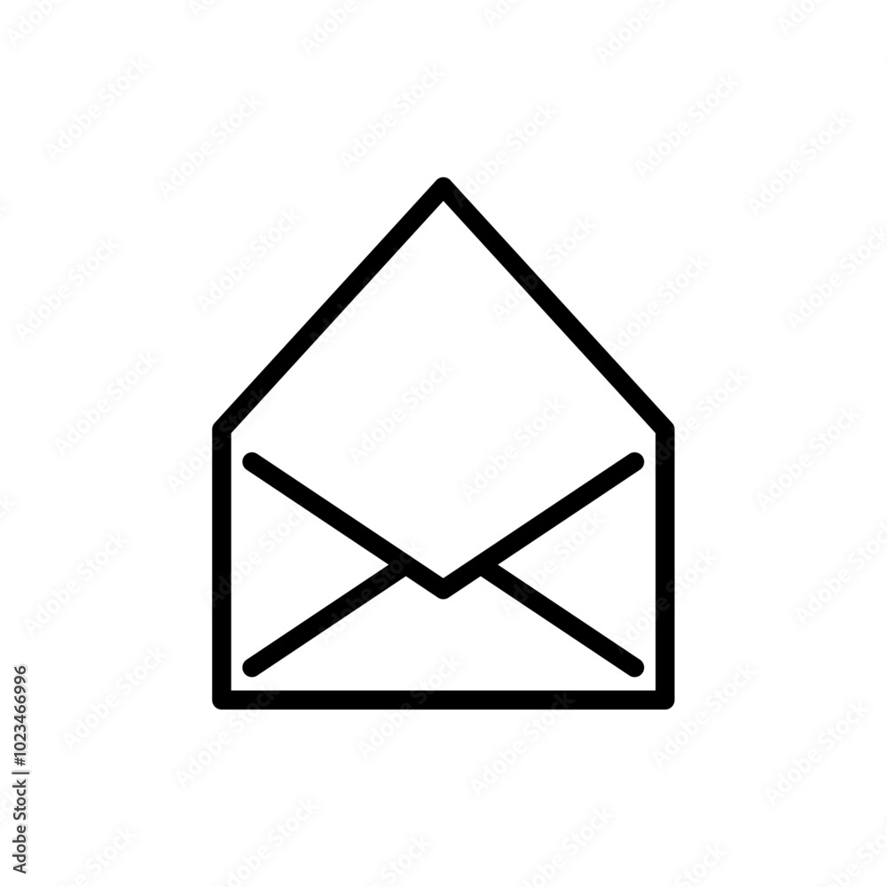 An envelope icon showing an opened letter, symbolizing communication or messages. An envelope icon showing an opened letter, symbolizing communication or messages.