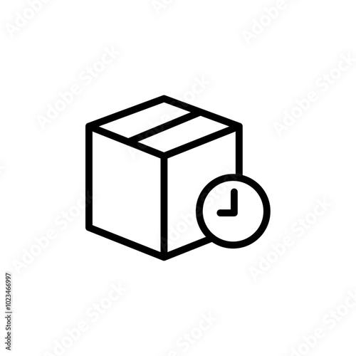Simple outline icon showing a box with an order symbol, representing custom orders.