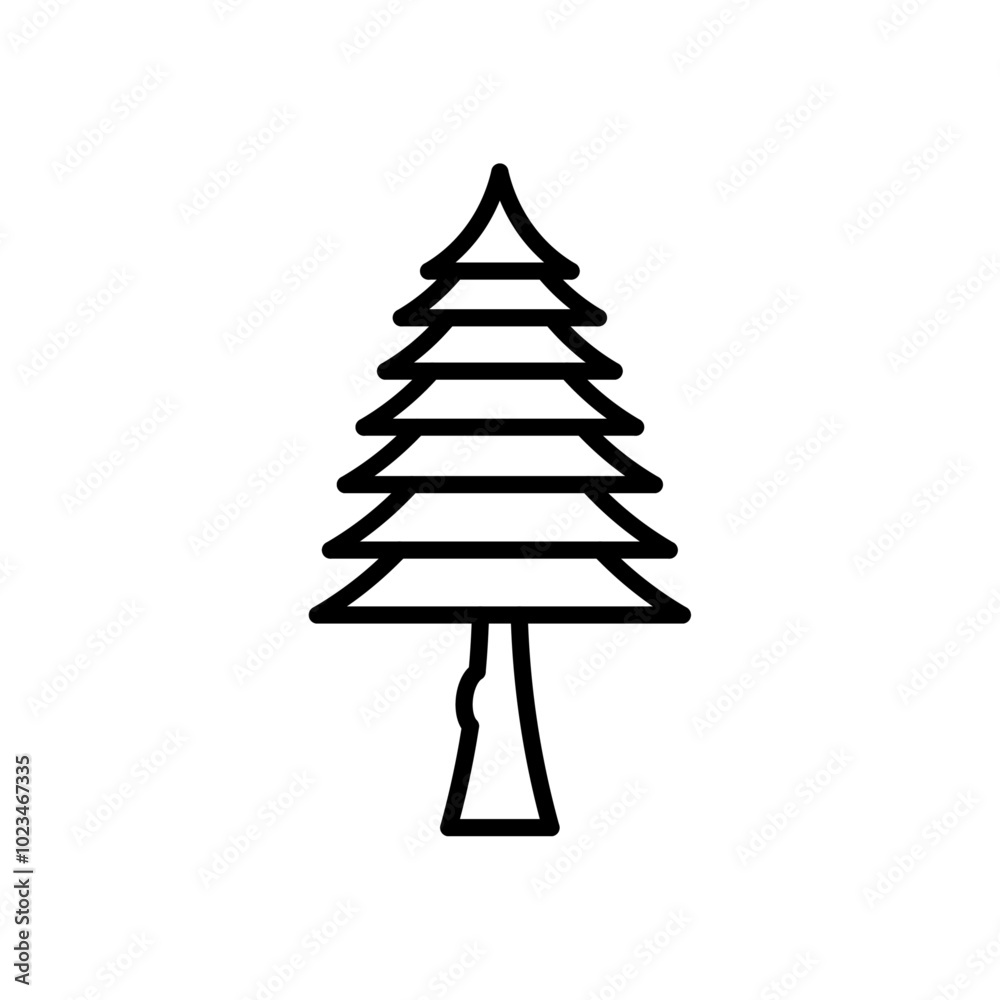 A pine tree icon symbolizing nature, forests, or Christmas. A pine tree icon symbolizing nature, forests, or Christmas.