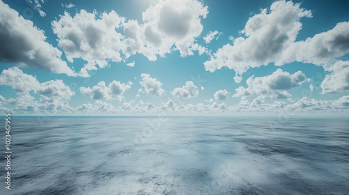 Sea and Clouds 3D Illustration