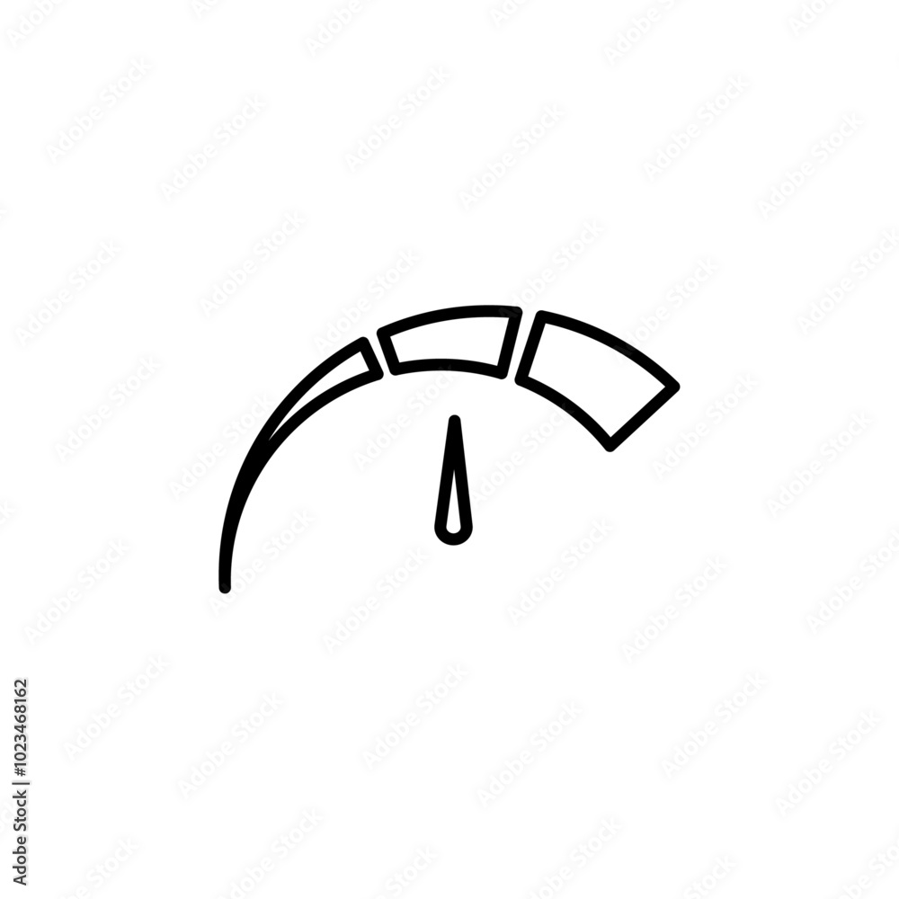 Outline of a speedometer, symbolizing speed or acceleration. Outline of a speedometer, symbolizing speed or acceleration.