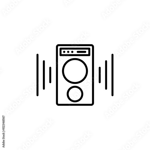 Outline of a speaker, representing audio devices or sound systems.