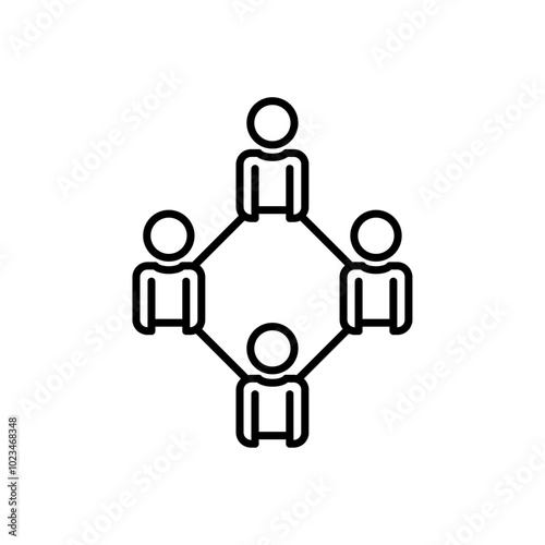 A group of people icon symbolizing teamwork or collaboration.