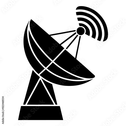 A satellite beacons silhouette vector,icon illustration on white background.