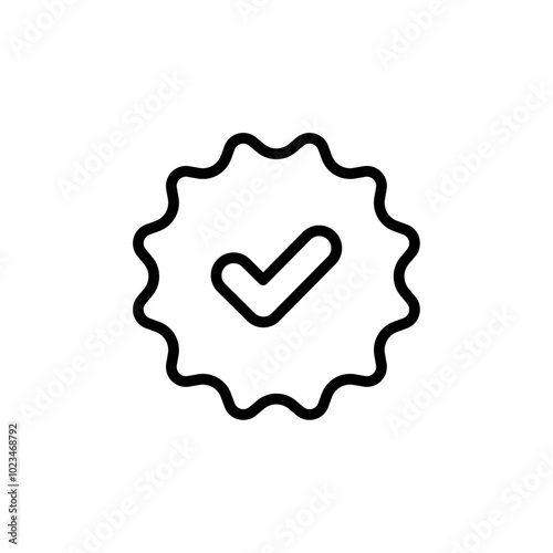 A checkmark inside a circle symbolizing verification or approval.