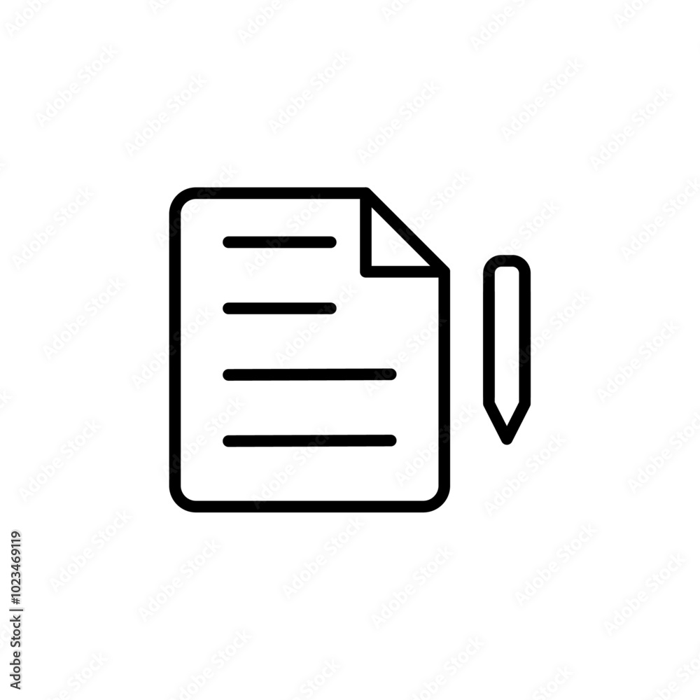 A document with a pen, symbolizing writing or paperwork.