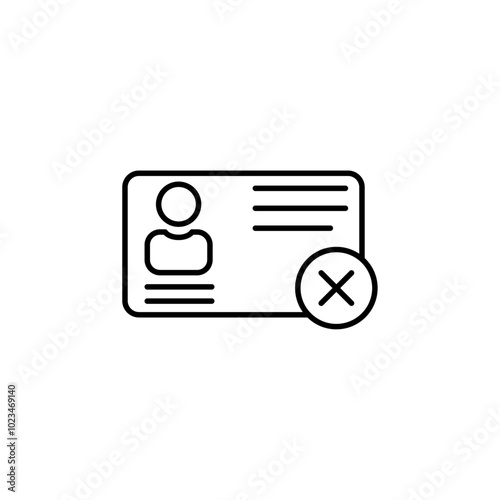 An icon of an incorrect ID card representing identity verification issues.